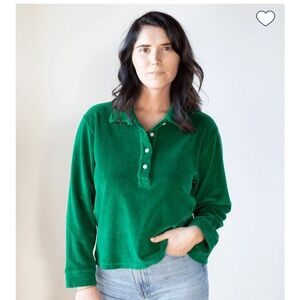 The GREAT. Velour Rugby Sweatshirt